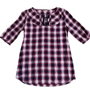 Mossimo Plaid‎ Tunic Top